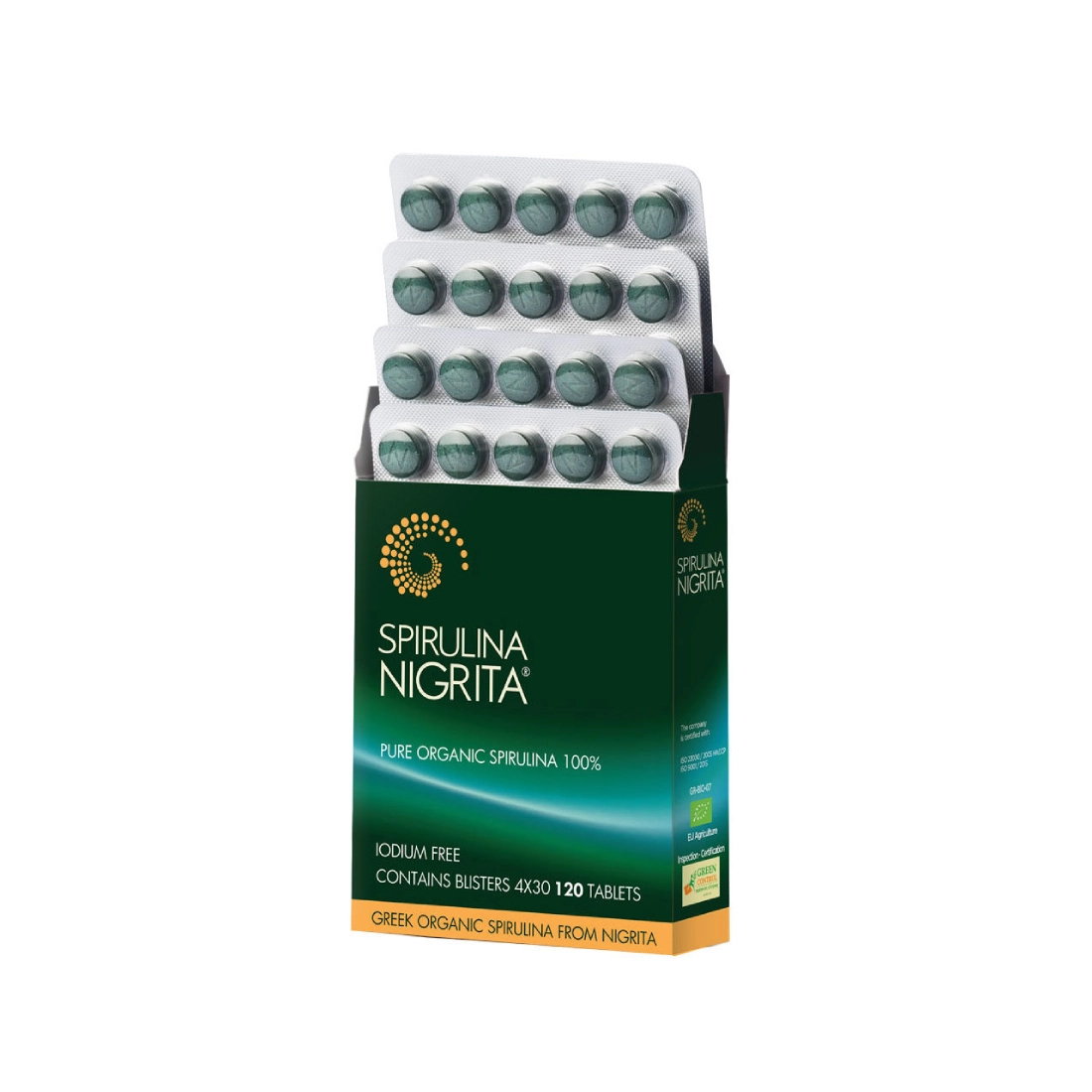 Βιολογική Σπιρουλίνα • Spirulina Nigrita • 120 Δισκία • 48γρ